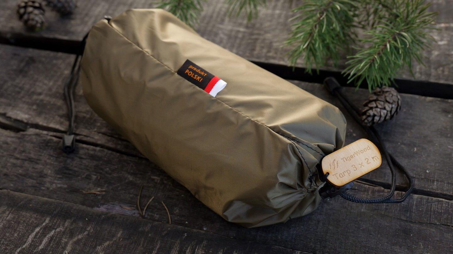 Płachta biwakowa TigerWood Tarp T2 3 x 2 m - Khaki