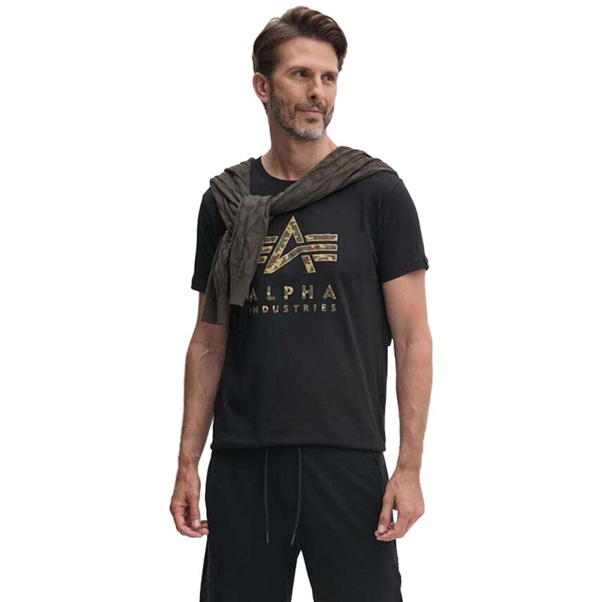 Koszulka Alpha Industries Camo Puff Print - Black