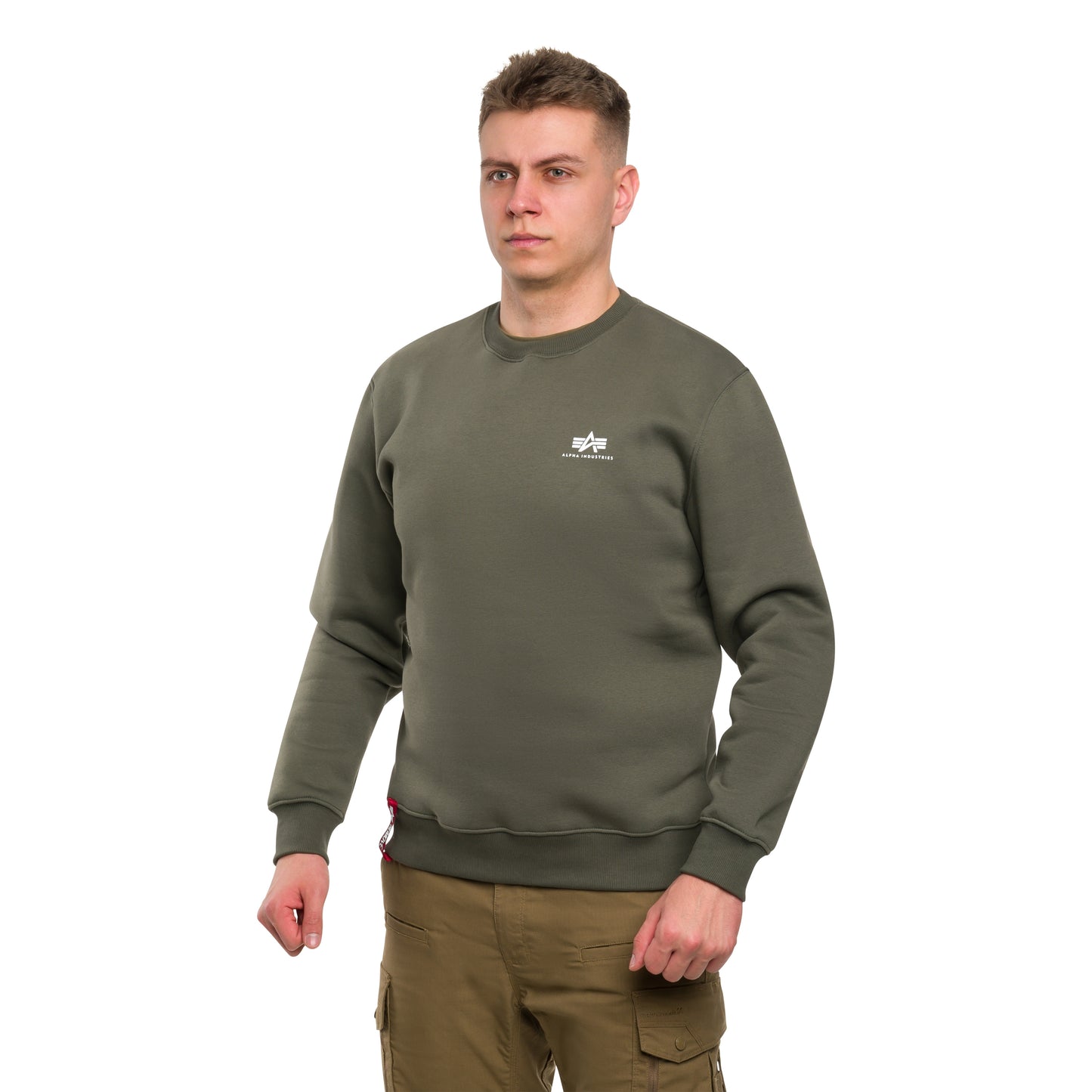 Bluza Alpha Industries Basic Sweater Small Logo - Dark Olive