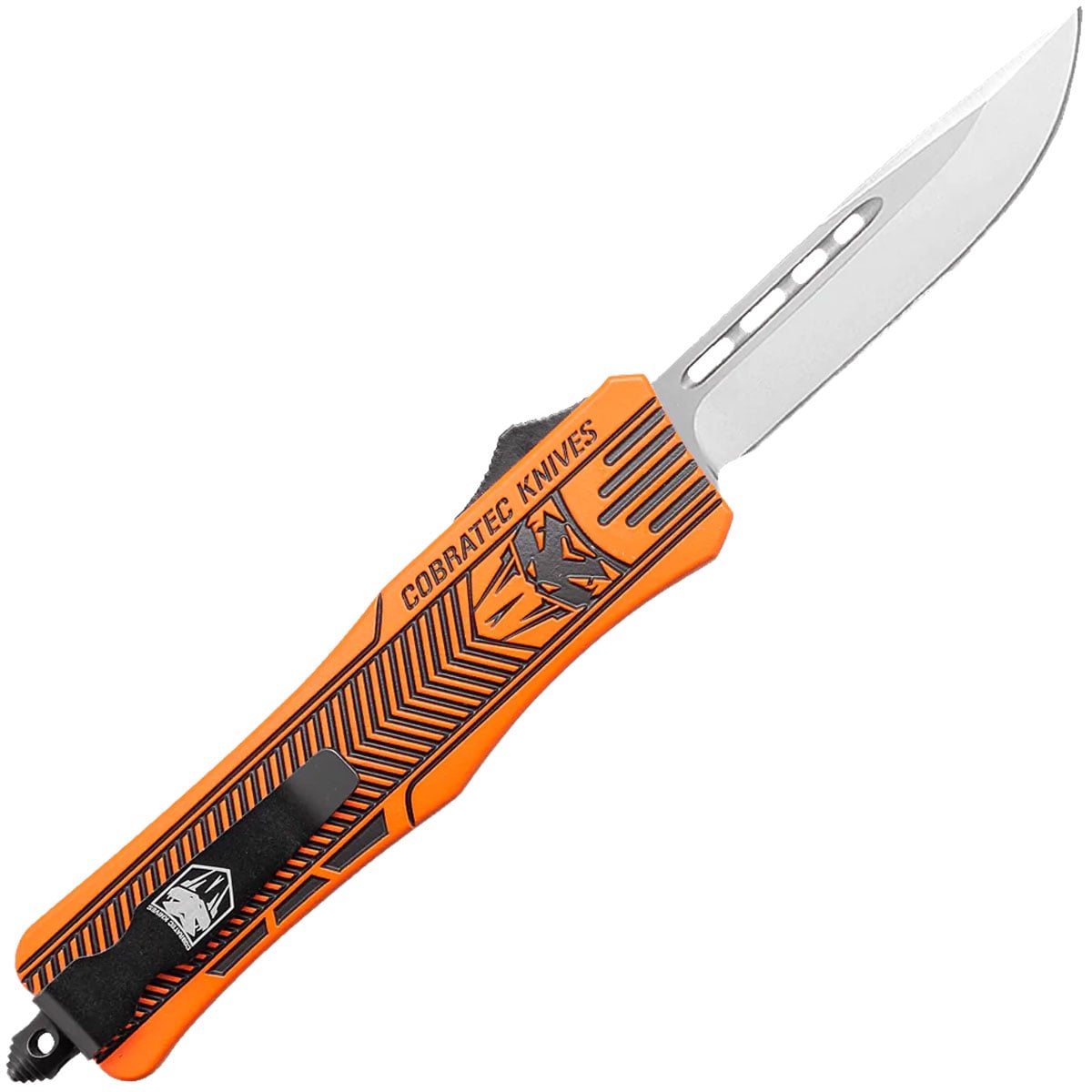 Nóż sprężynowy CobraTec OTF Medium Hunter Orange and Graphite Black