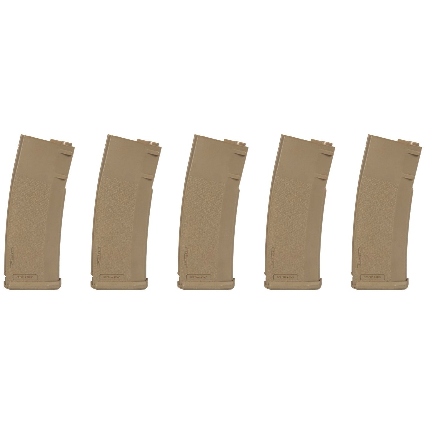 Zestaw 5 magazynków ASG Specna Arms Hi-Cap S-Mag do replik typu M4/M16 - Tan
