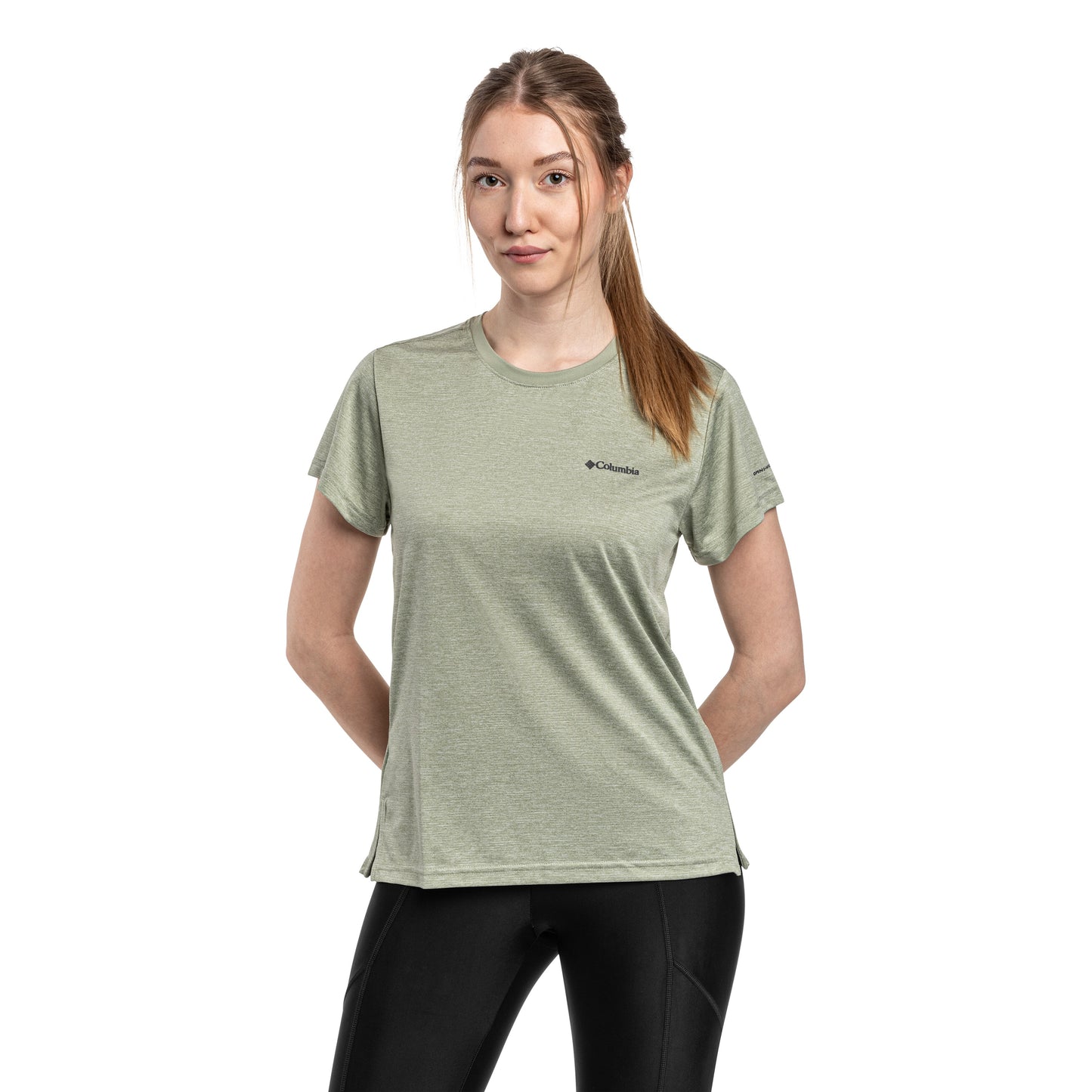 Koszulka T-shirt damska Columbia Bluevista Hill Short Sleeve Crew - Safari Heather