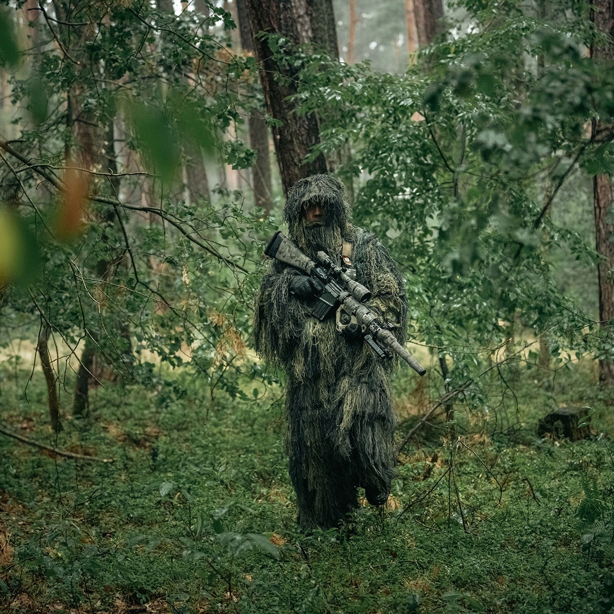 Strój maskujący Mil-Tec Ghillie Suit "Anti Fire" - Woodland