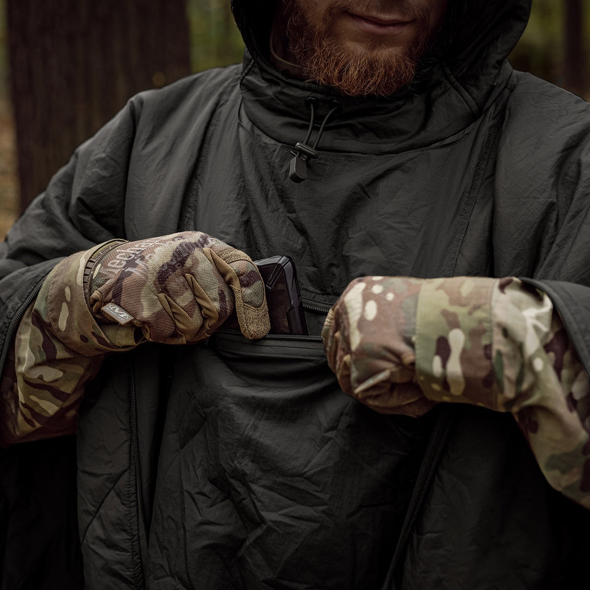 Ponczo Helikon Swagman Roll Climashield Apex z funkcją śpiwora - Shadow Grey