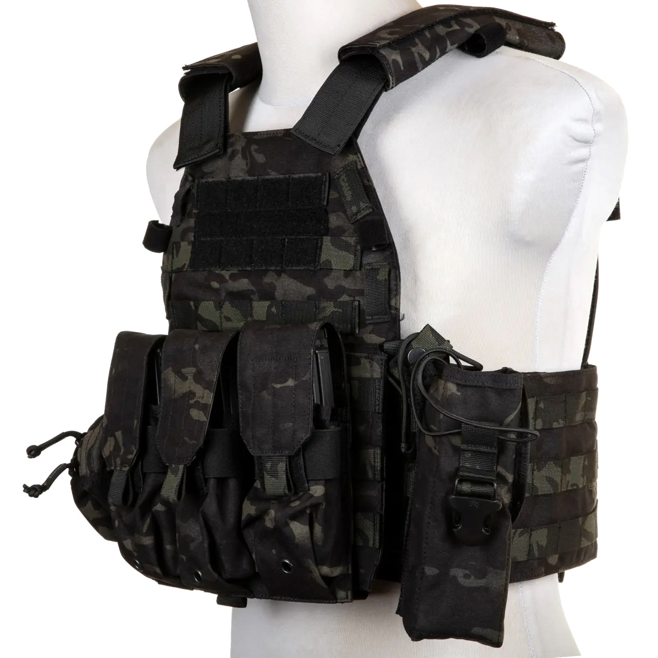 Kamizelka taktyczna Emerson Plate Carrier 6094A Style z zestawem ładownic - MultiCam Black