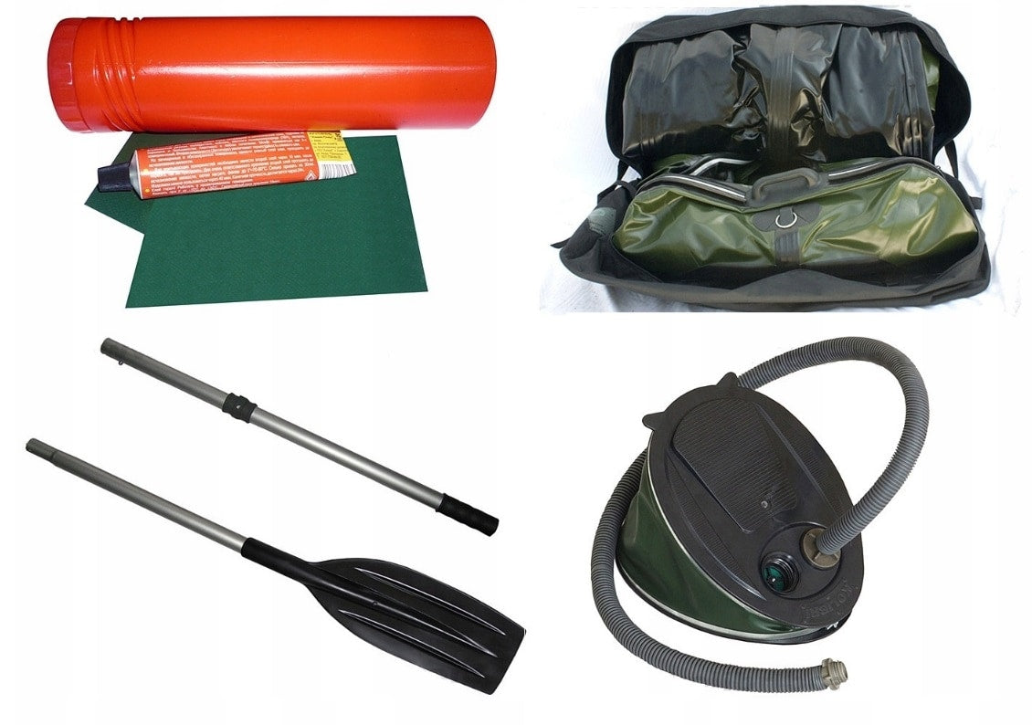 Ponton Kolibri K-240T z podłogą rolowaną i pawężą do silnika - Green
