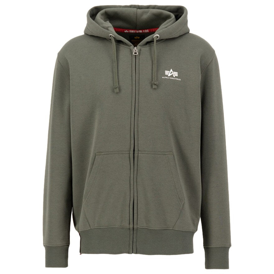 Bluza Alpha Industries Basic Zip Hoody Small Logo - Dark Olive