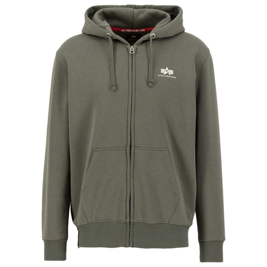 Bluza Alpha Industries Basic Zip Hoody Small Logo - Dark Olive