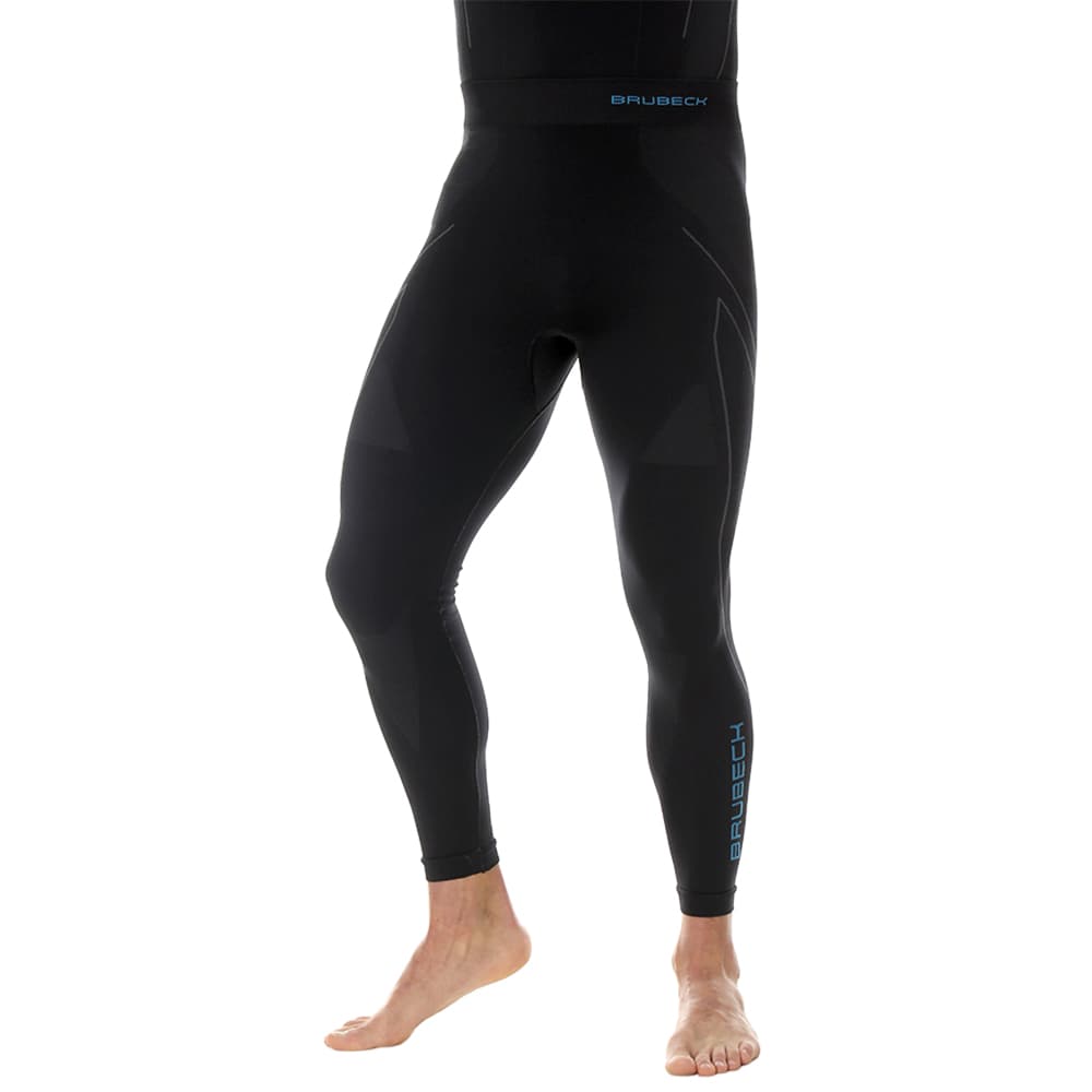 Legginsy termoaktywne Brubeck Thermo - Nilit Heat - Czarne/Niebieskie