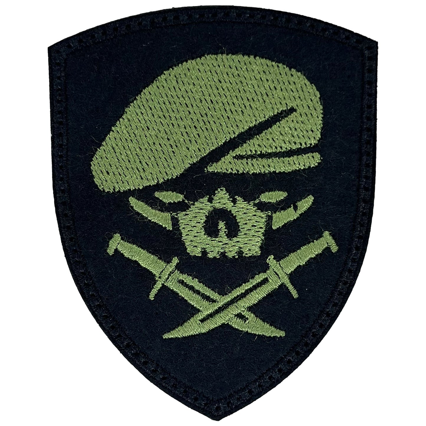 Naszywka Beret Skull 65 x 80 mm - Green