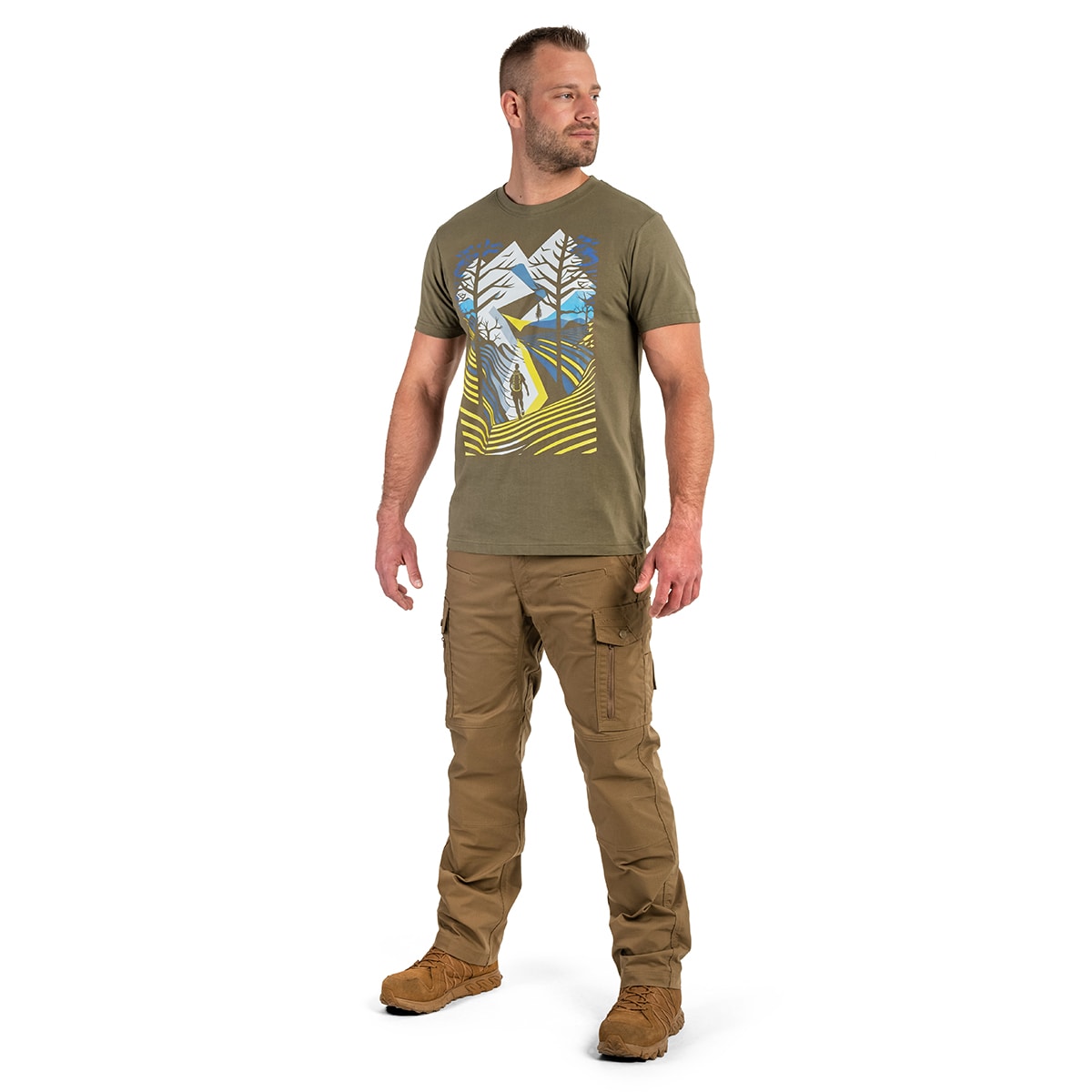 Koszulka T-shirt Voyovnik Ścieżka Górska - Khaki