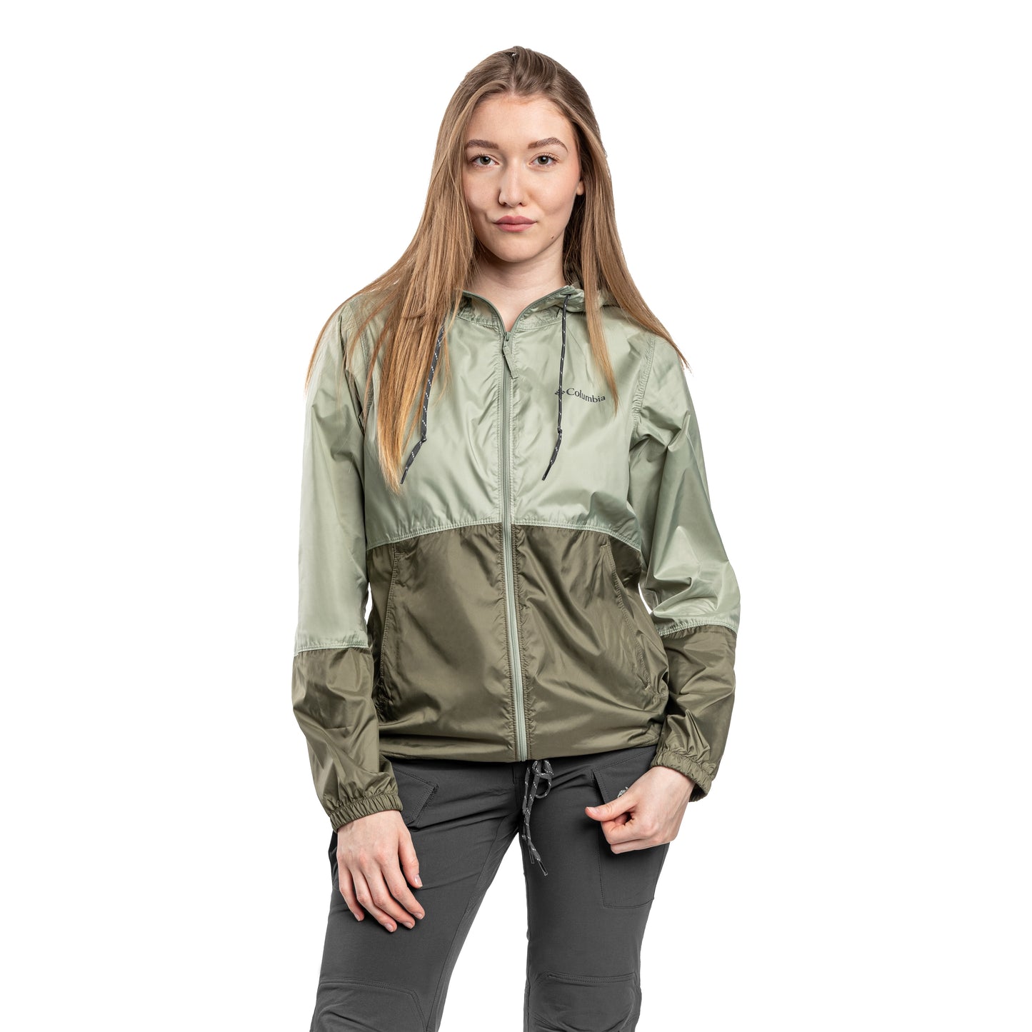 Kurtka damska Columbia Flash Forward II Hooded Windbreaker - Safari/Stone Green
