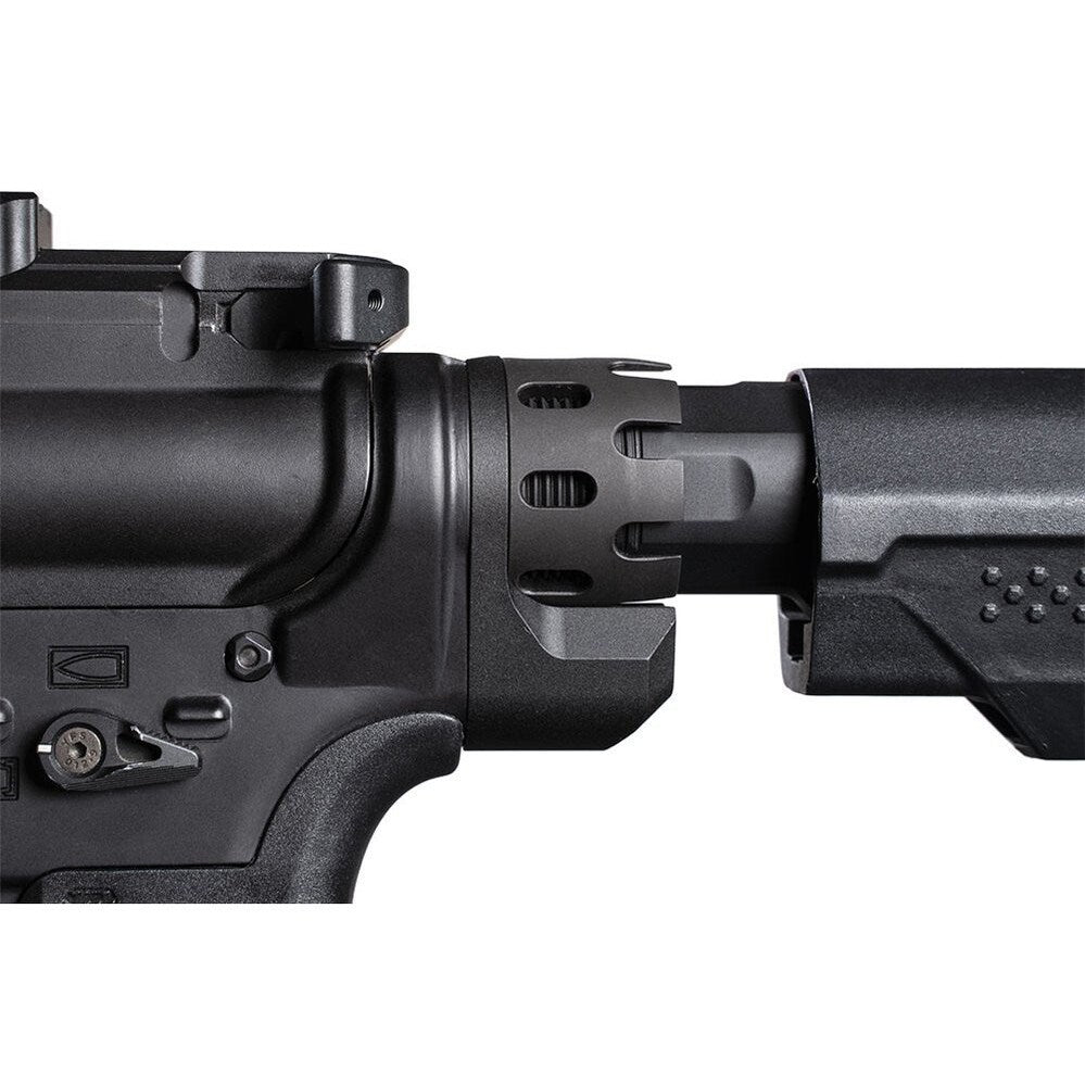 Płytka tylna i nakrętka prowadnicy kolby Strike Industries Enhanced Castle Nut & Extended End Plate do karabinków AR - Black