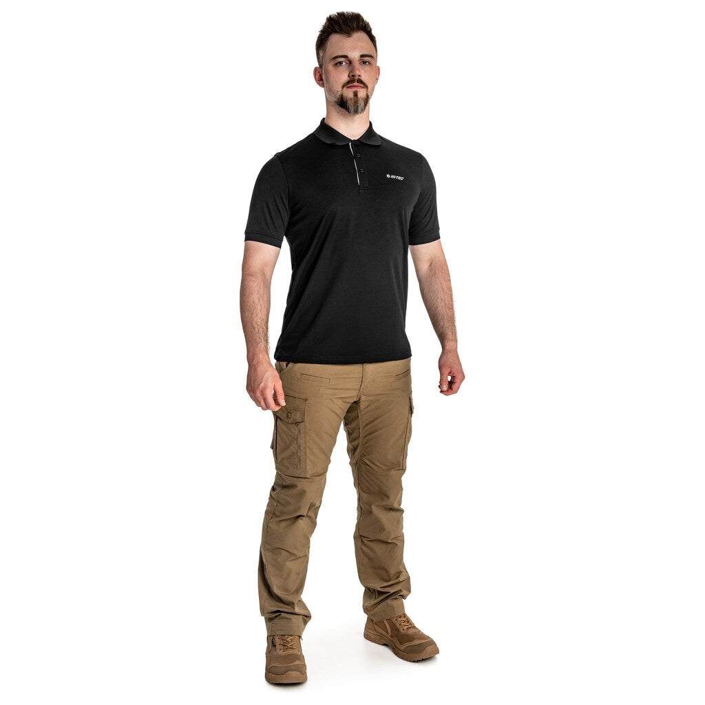 Koszulka polo Hi-Tec Site - Black/Silver