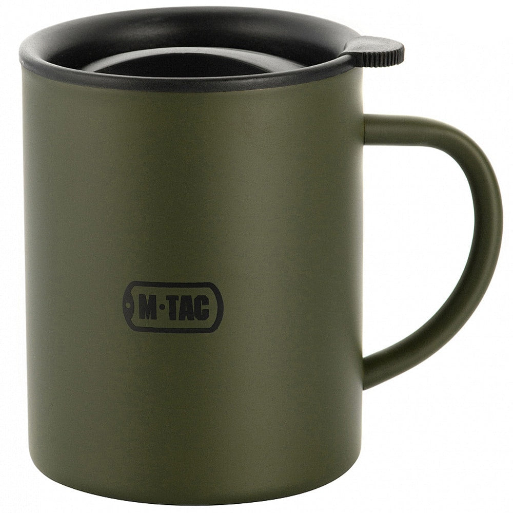 Kubek termiczny M-Tac z pokrywką 400 ml - Olive