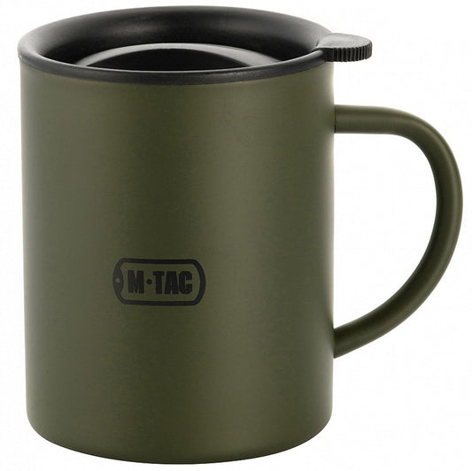 Kubek termiczny M-Tac z pokrywką 400 ml - Olive