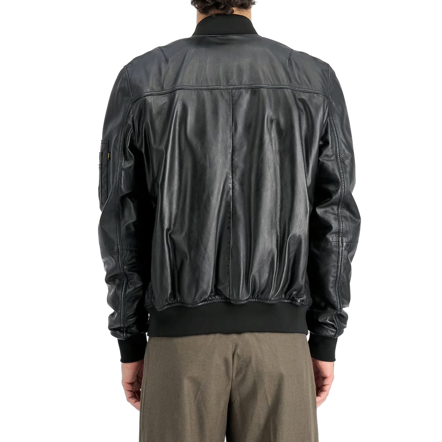 Kurtka Alpha Industries MA-1 Leather Bomber - Black