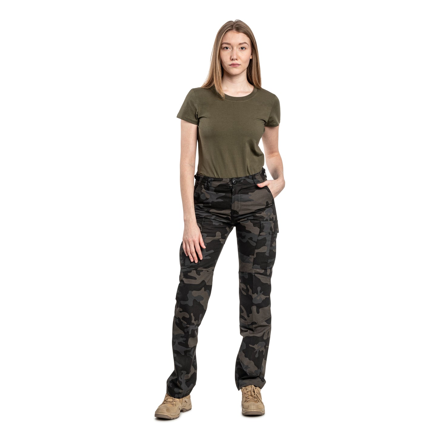 Spodnie damskie Brandit Cargo BDU Rip-Stop - Dark Camo