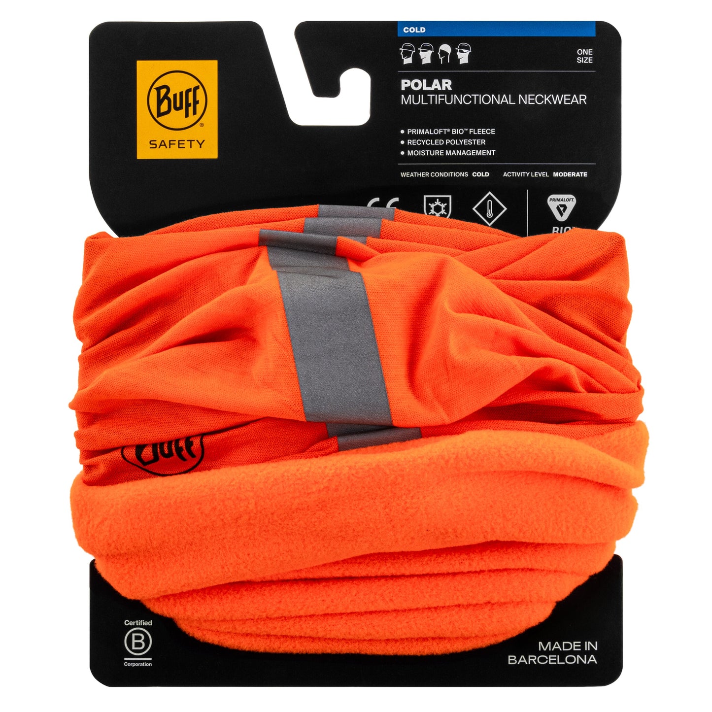 Chusta ochronna Buff Safety Polar Neckwear - Reflective Orange Fluor