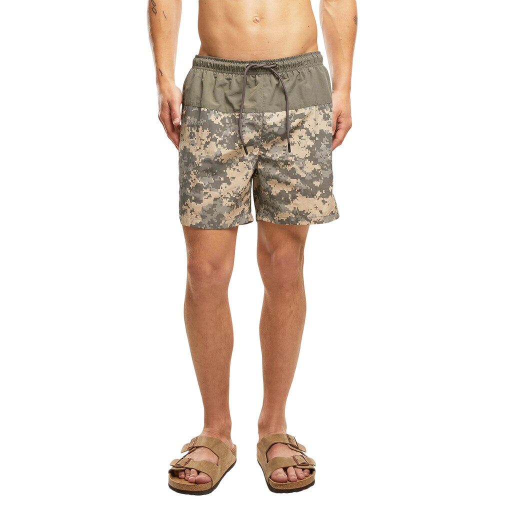 Szorty kąpielowe Brandit Swimshort Basic - Olive/AT-Digital