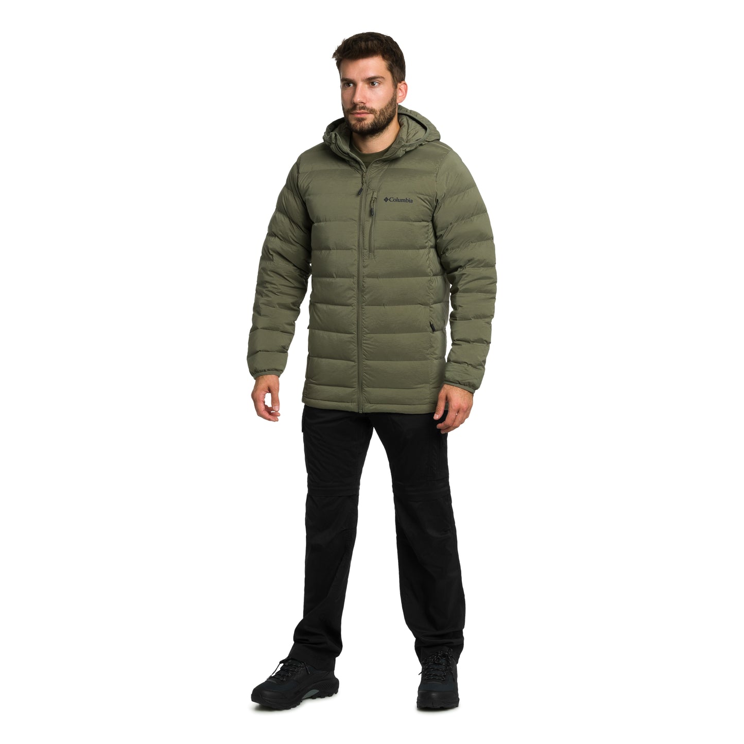 Kurtka Columbia Drift Peak Stretch Down Hooded - Stone Green