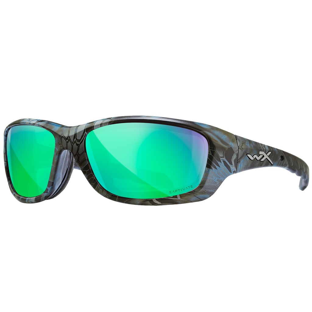 Okulary taktyczne Wiley X Gravity - Captivate Polarized Green Mirror / Kryptek Neptune