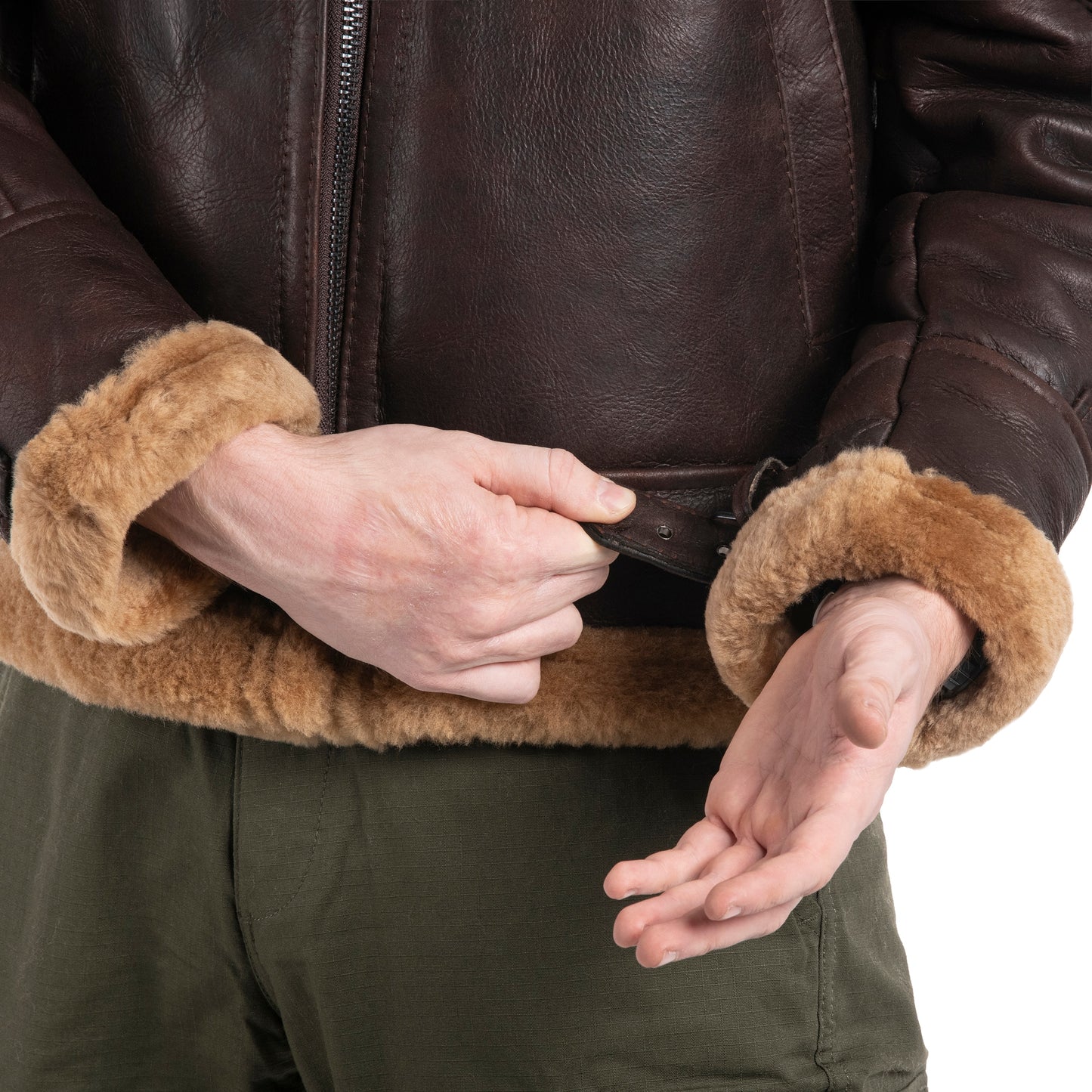 Kurtka skórzana Mil-Tec US B46 Sheepskin - Brown