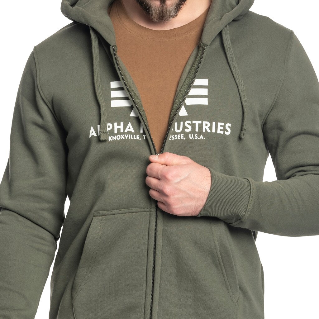 Bluza Alpha Industries Basic Zip Hoody - Dark Olive