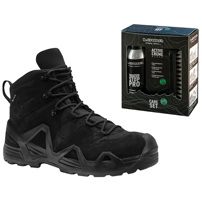 Buty Zephyr WK GTX MID Black + Care Set Lowa do czyszczenia obuwia - zestaw