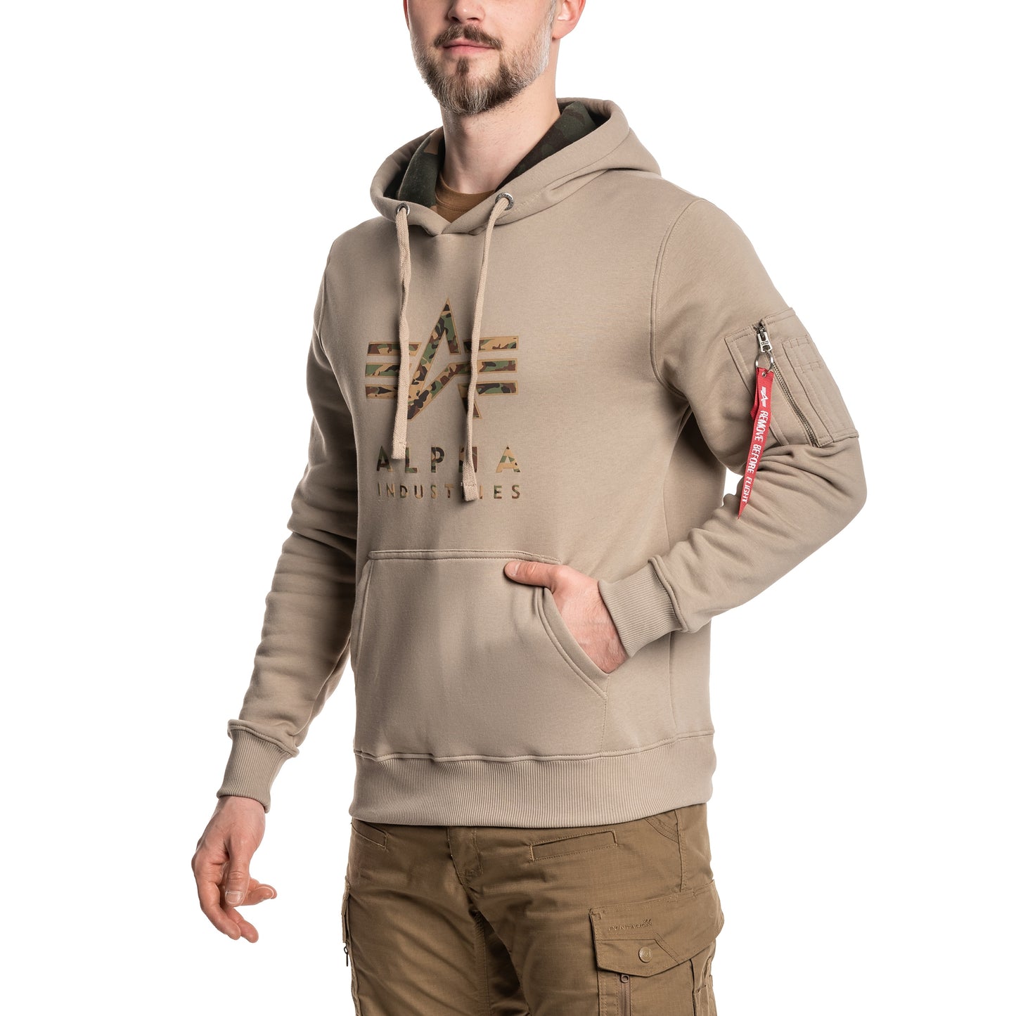 Bluza Alpha Industries Camo TPU Hoody - Vintage Sand