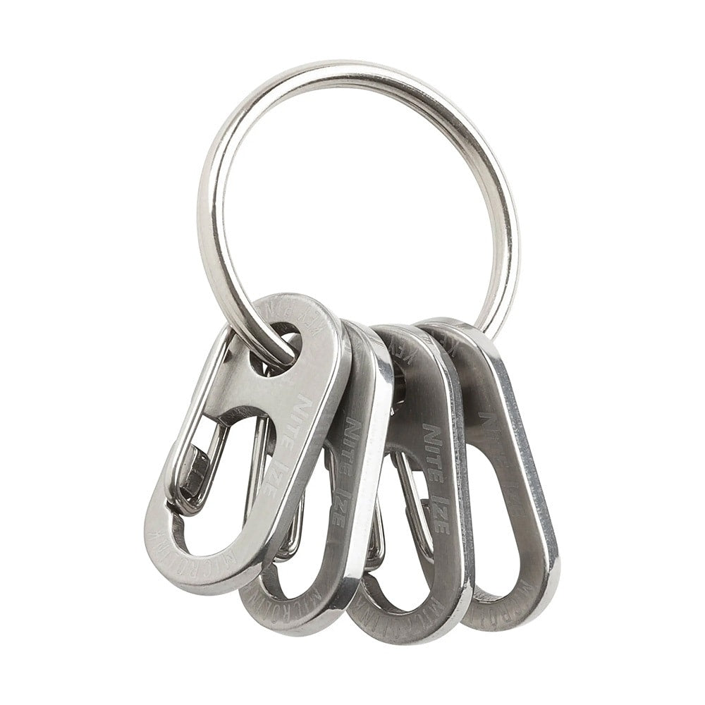 Brelok do kluczy z karabińczykami Nite Ize KeyRing MicroLink - Srebrny
