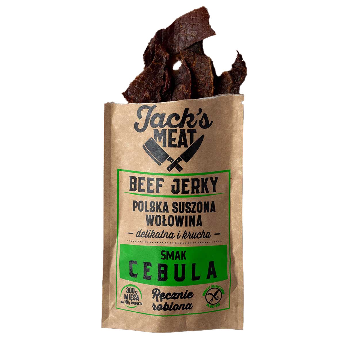 Suszona wołowina Jack's Meat Beef Jerky o smaku cebuli 30 g - 3 szt.