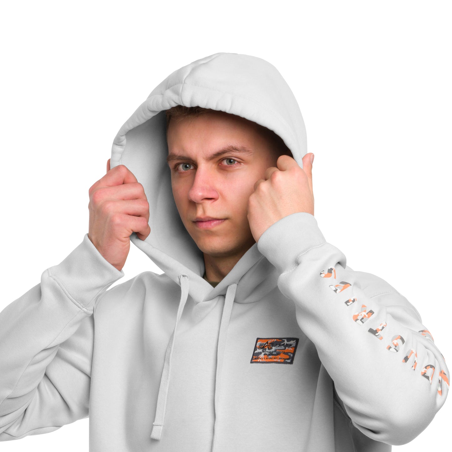 Bluza Alpha Industries Camo Sleeve Hoodie - Pastel Grey