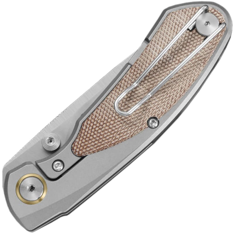 Nóż składany Bestech Knives Lito - Satin/Titanium Natural Canvas Micarta