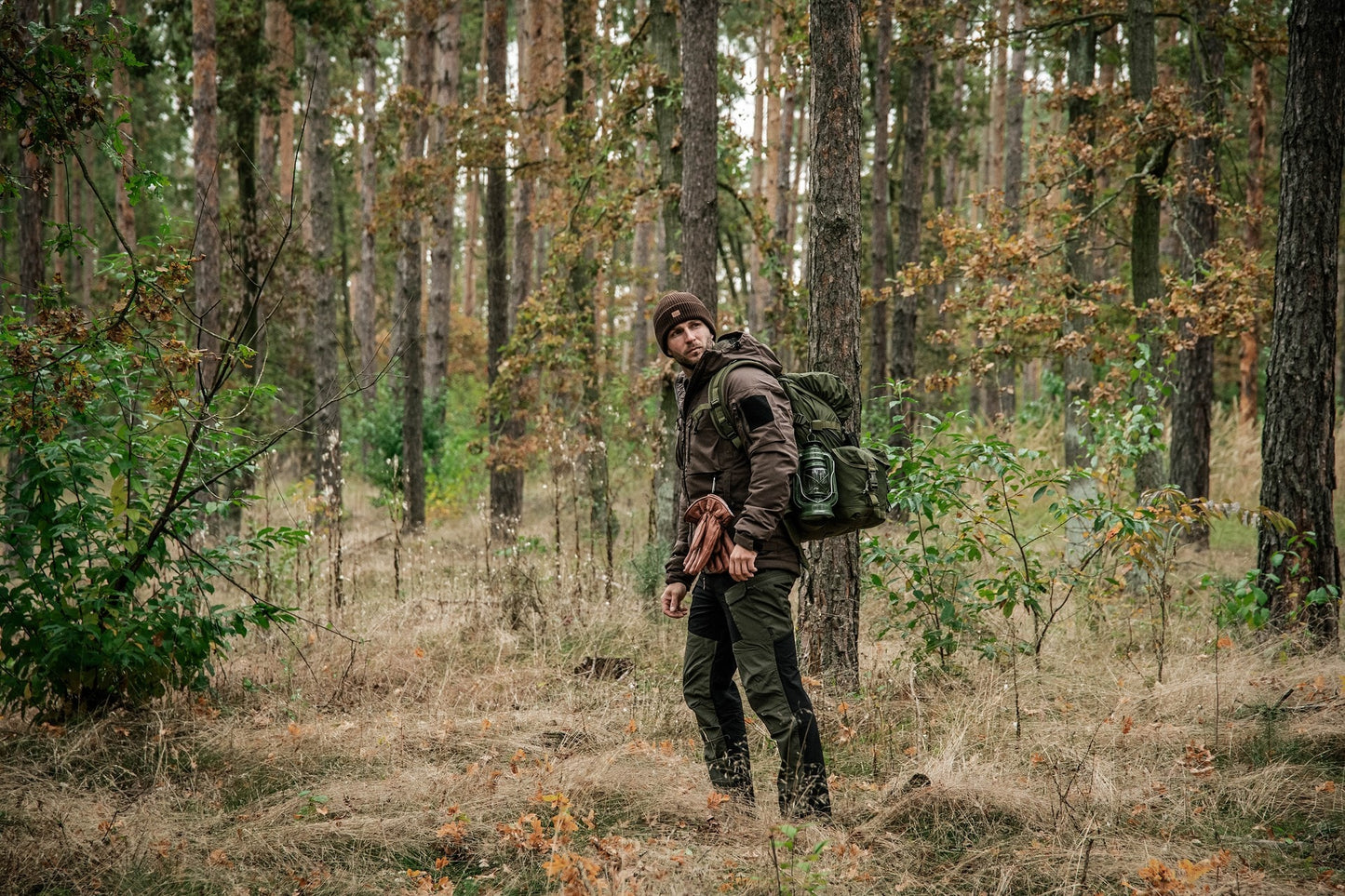 Spodnie Helikon Hybrid Outback DuraCanvas - Taiga Green/Black