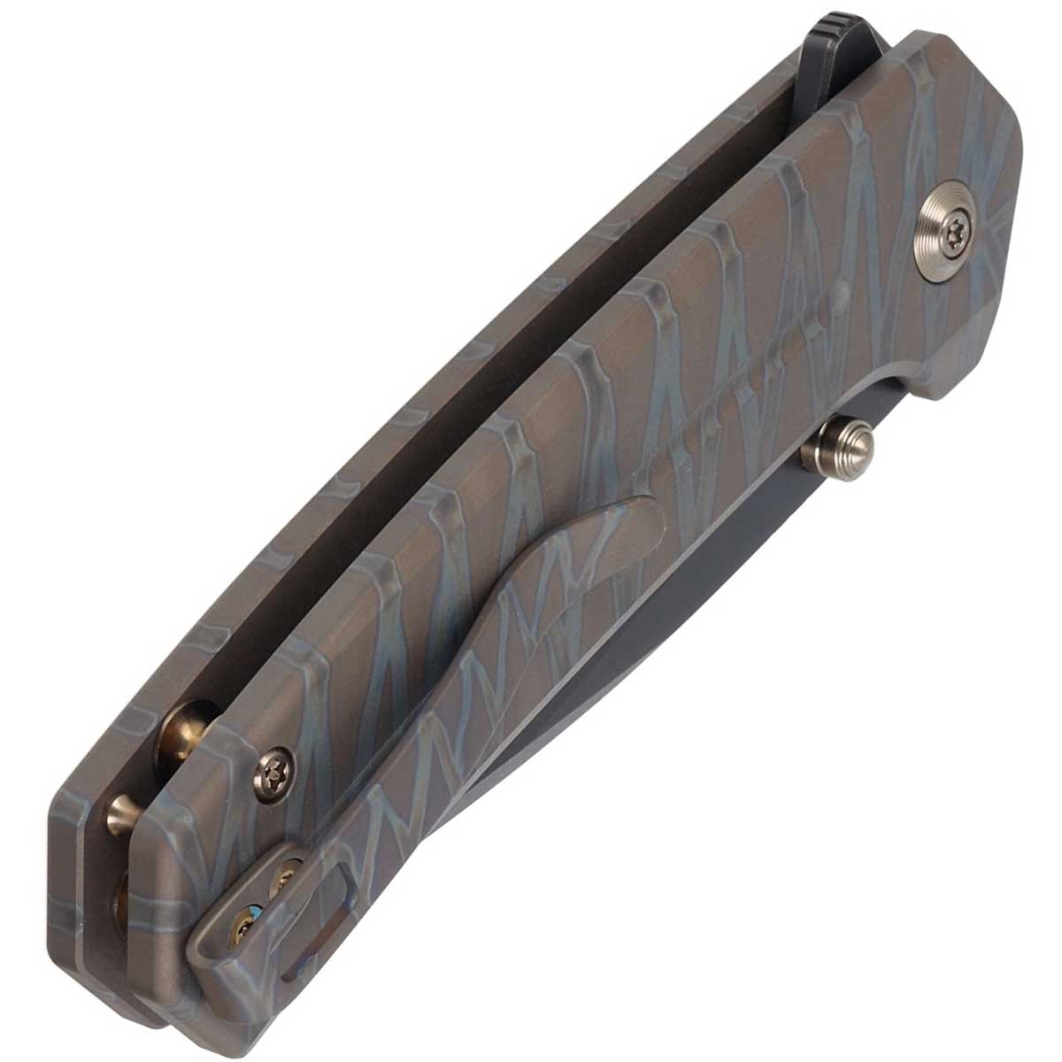 Nóż składany WE Knife Culex - Tiger Stripe Pattern Flamed Titanium Handle