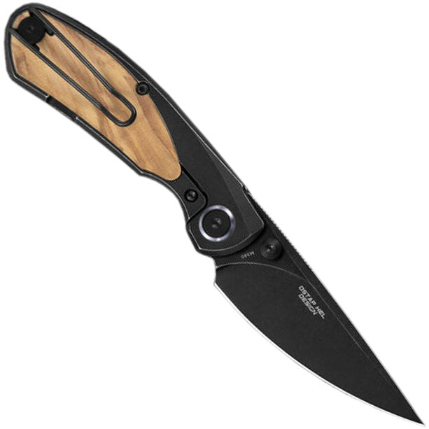 Nóż składany Bestech Knives Lito - Black Stonewash/Titanium Olive Wood