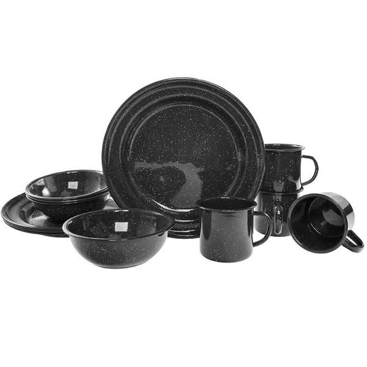 Zestaw naczyń turystycznych Mil-Tec Western Black 12 szt.