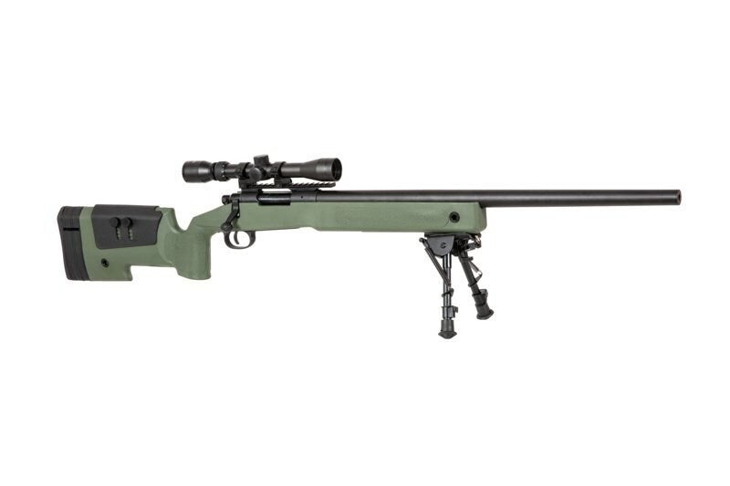 Karabin snajperski ASG Specna Arms SA-S02 CORE z lunetą i dwójnogiem - Olive