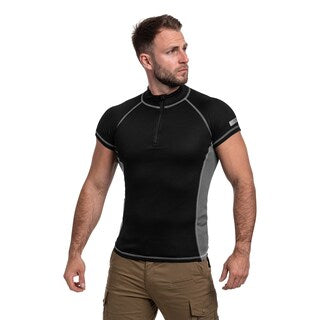 Koszulka termoaktywna Highlander Forces Protech Zip Neck Base Layer - Black/Grey