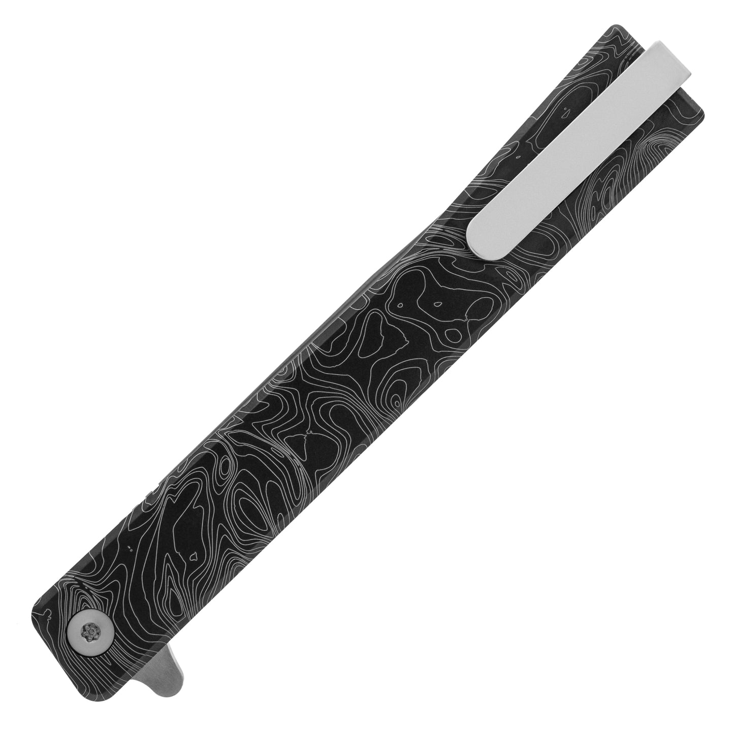 Nóż składany Ocaso Solstice Engraved Titanium - Satin/Topo