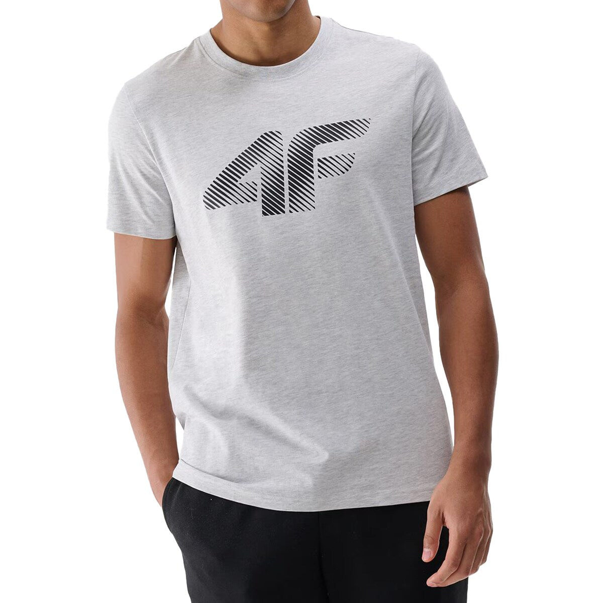 Koszulka T-Shirt 4F M2257 - Chłodny Jasny Szary Melanż