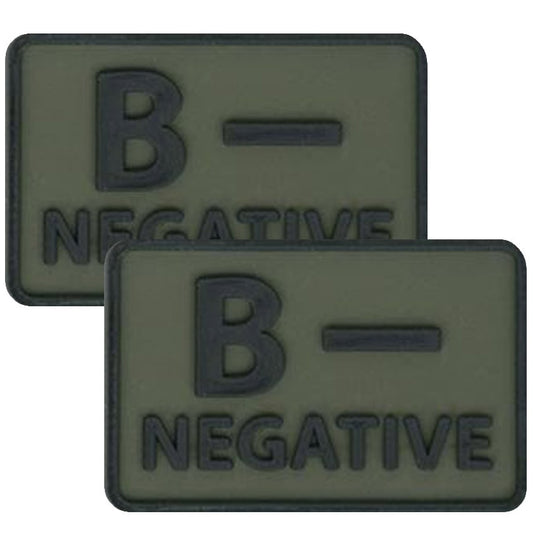 Emblemat PVC Helikon grupa krwi B/Rh- Olive Green - 2 szt.