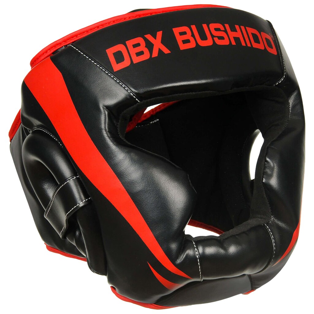 Kask bokserski DBX Bushido treningowy/sparingowy - Czarny/Czerwony