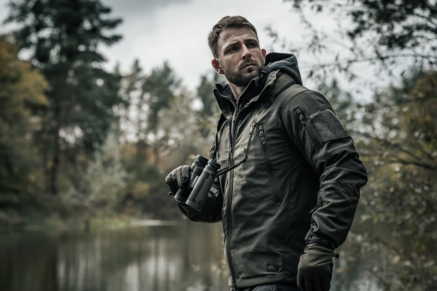 Kurtka Helikon Gunfighter Softshell Shark Skin Windblocker - Taiga Green