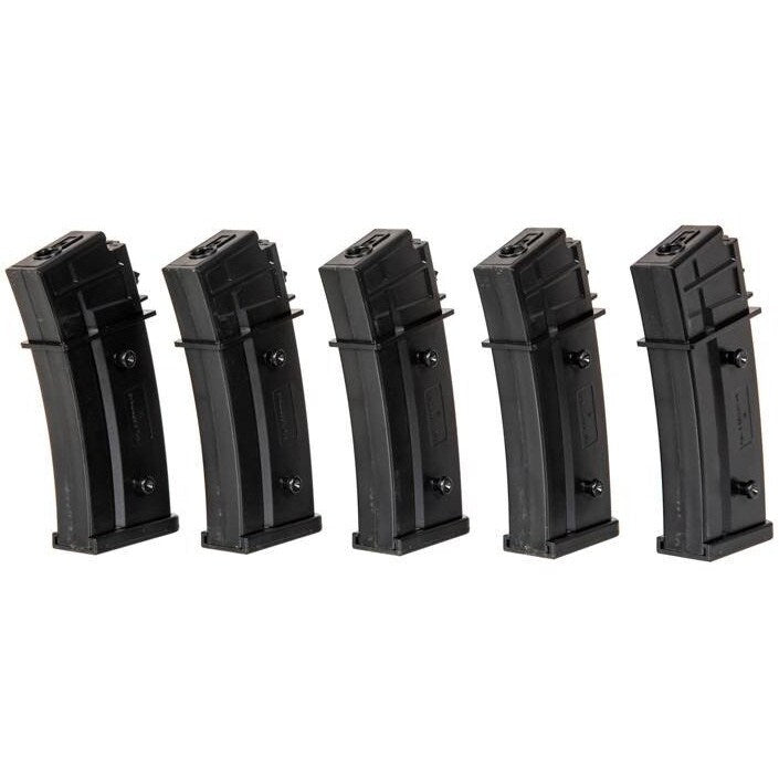Zestaw 5 magazynków ASG Specna Arms Mid-cap 120 kulek do G36