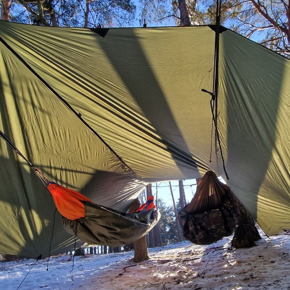 Płachta biwakowa Bushmen Easy Tarp 4 x 4 m - Green