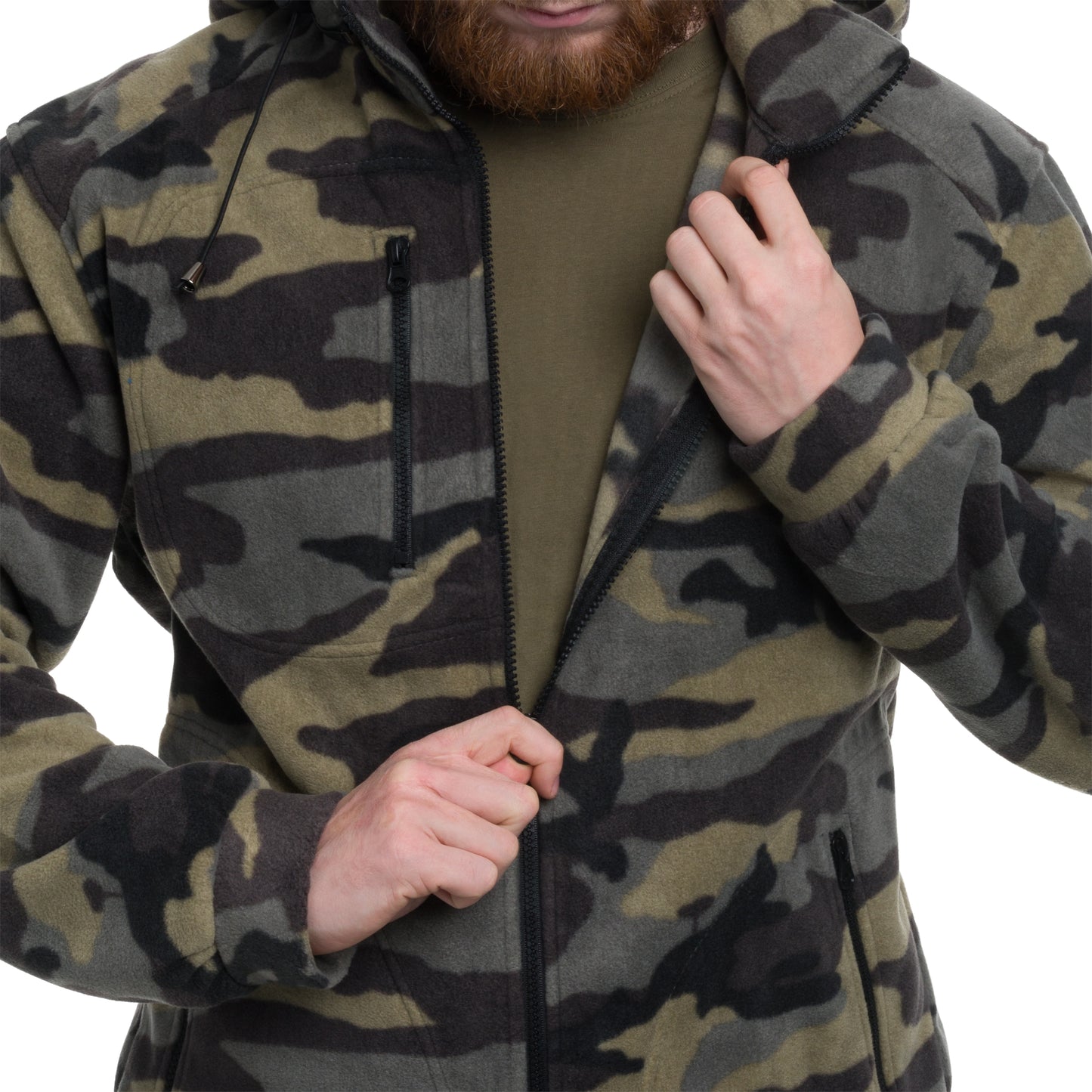 Polar wojskowy z kapturem - Camouflage