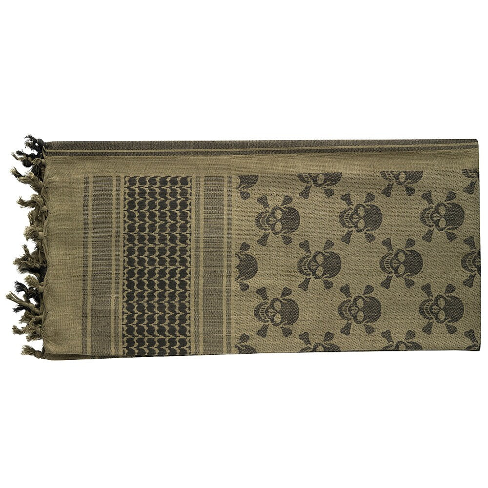Arafatka chusta ochronna M-Tac Shemagh Pirate Skull - Olive/Black