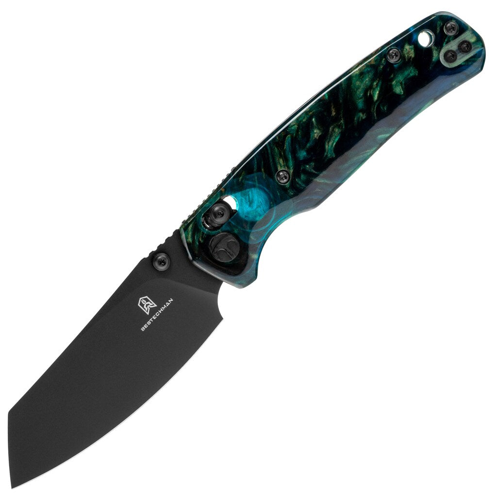 Nóż składany Bestechman Cicada's Wing - Dark Blue Patterned Resin